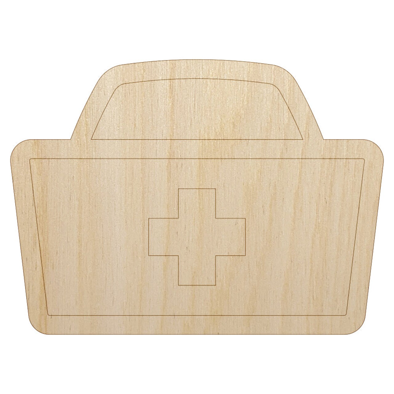 Nurse Cap Hat Unfinished Wood Shape Piece Cutout for DIY Craft Projects